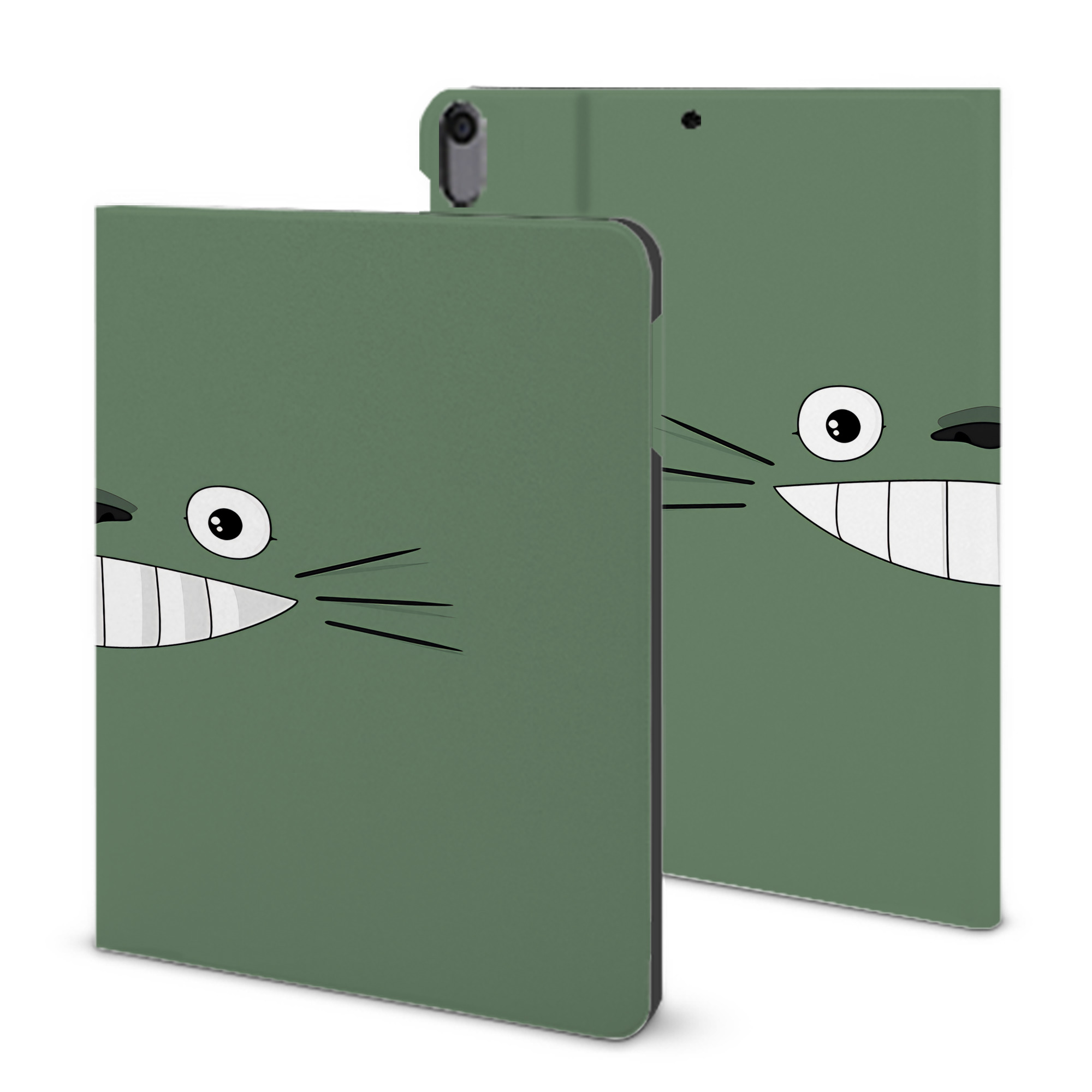 （画像用） となりのトトロ 草壁メイ 草壁サツキ My Neighbor Totoro Satsuki Kusakabe Mei Kusakabe IPad ケース ブック型 PUレザー TPU 耐衝撃 軽量 薄型 ペン収納なし 全面保護 IPad 各モデル対応